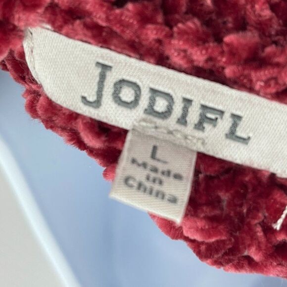 2/$30 Jodifl Cut-Out Cold Shoulder Crewneck Long Sleeve Knit Chenille Sweater - Picture 8 of 10